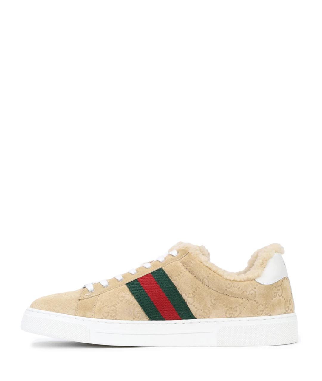 GUCCI Бежевые слипоны, фото 3