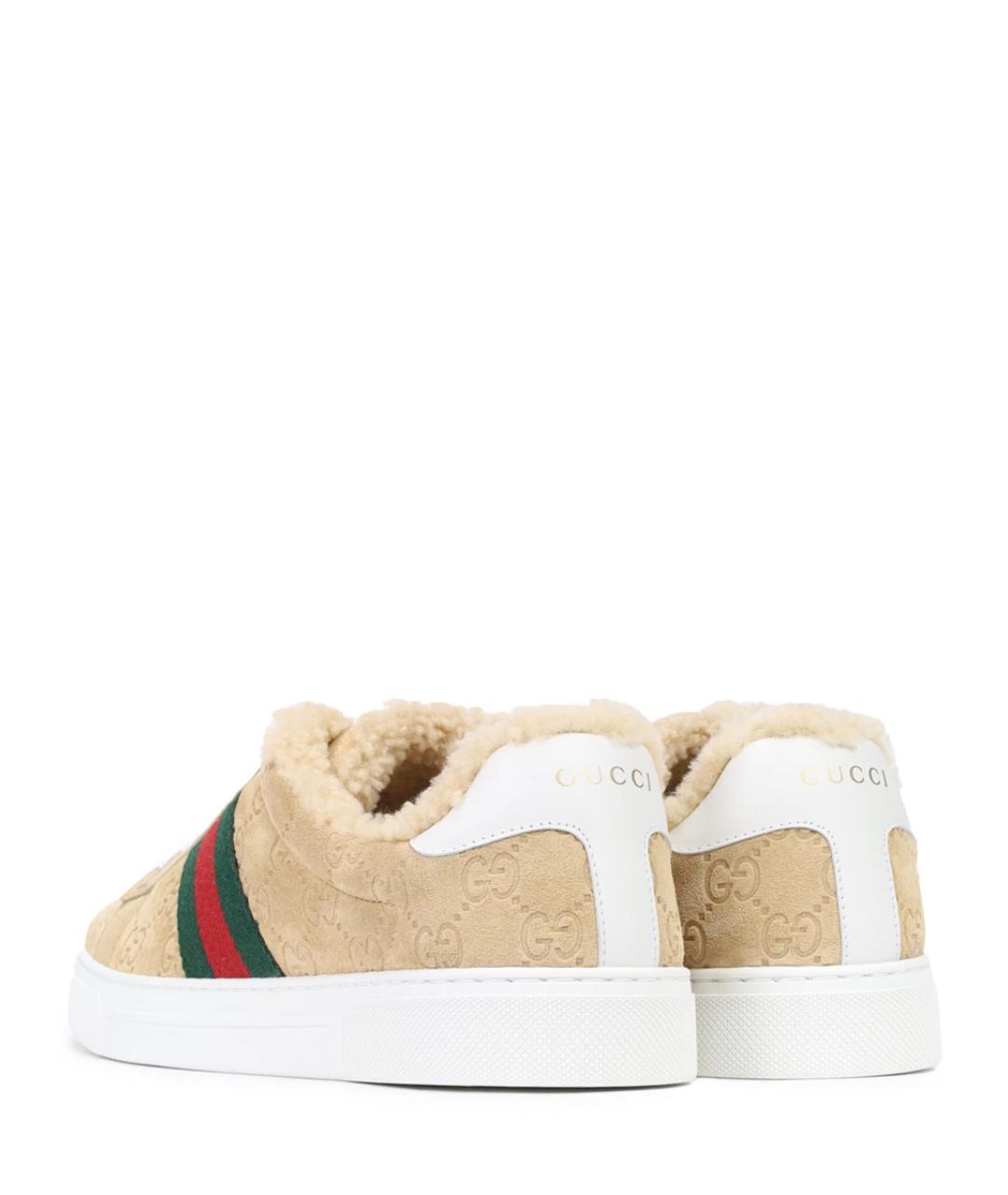 GUCCI Бежевые слипоны, фото 4