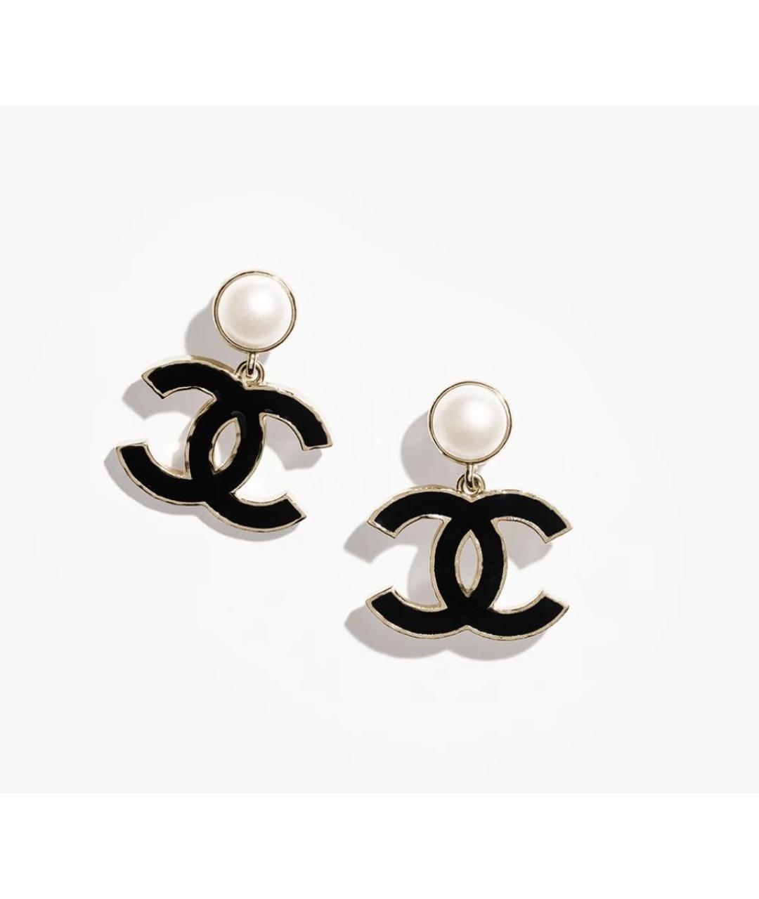 CHANEL Черные металлические серьги, фото 5