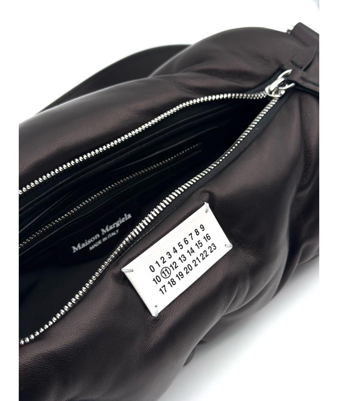 MAISON MARGIELA Черная кожаная сумка через плечо, фото 3