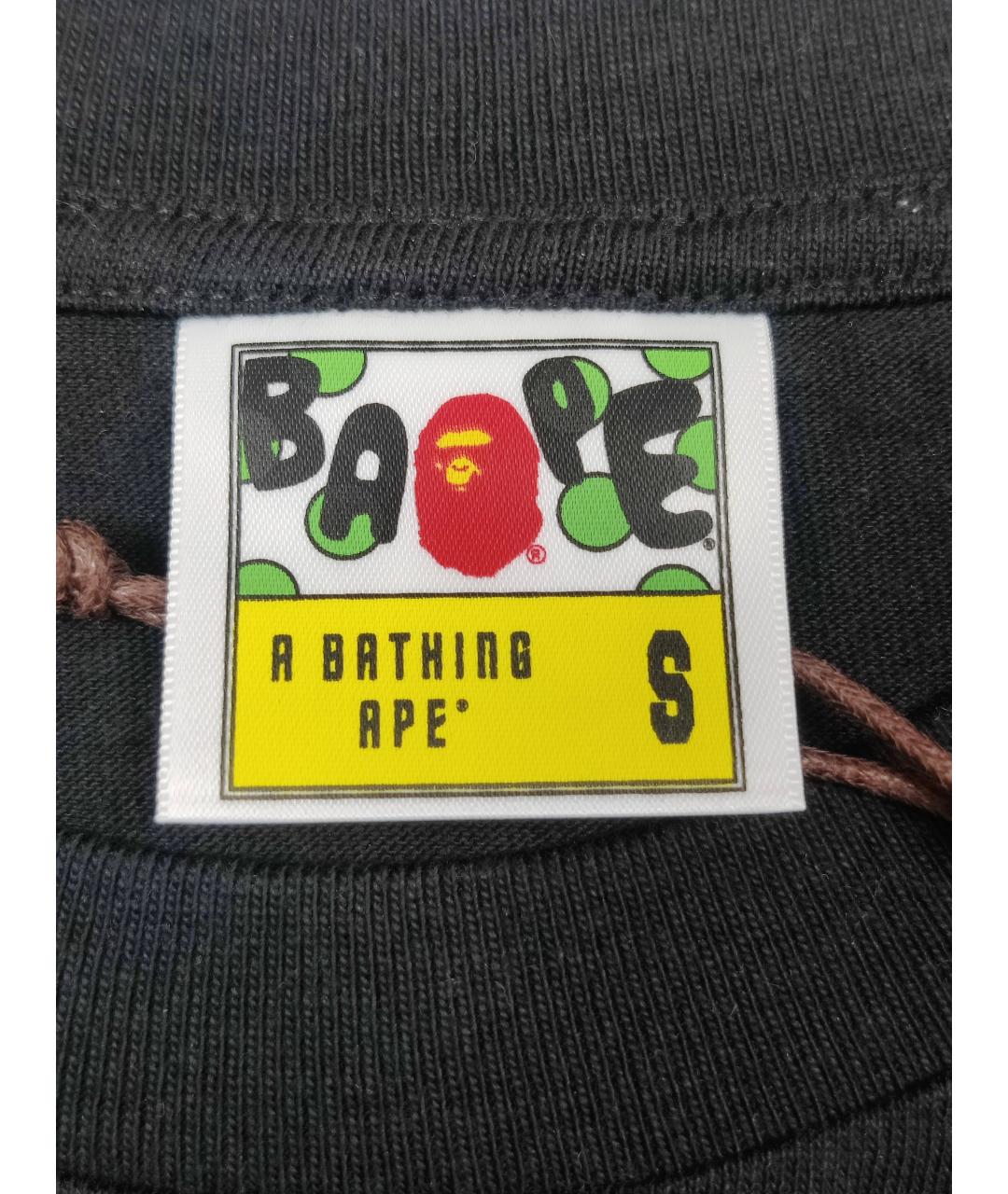 A BATHING APE Черная хлопковая футболка, фото 3