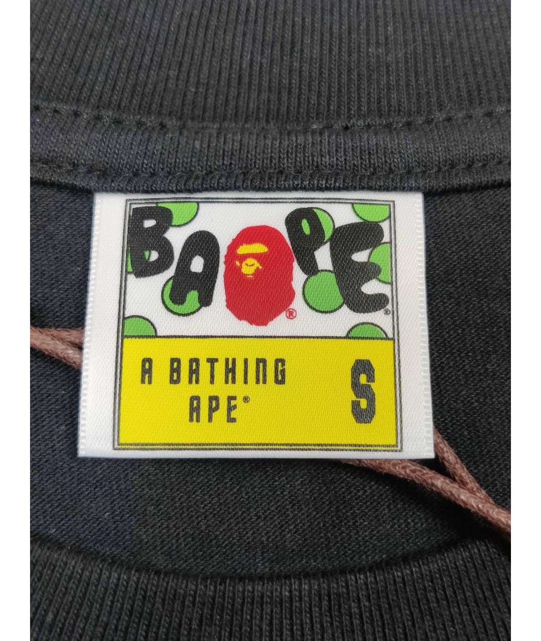 A BATHING APE Черная хлопковая футболка, фото 3