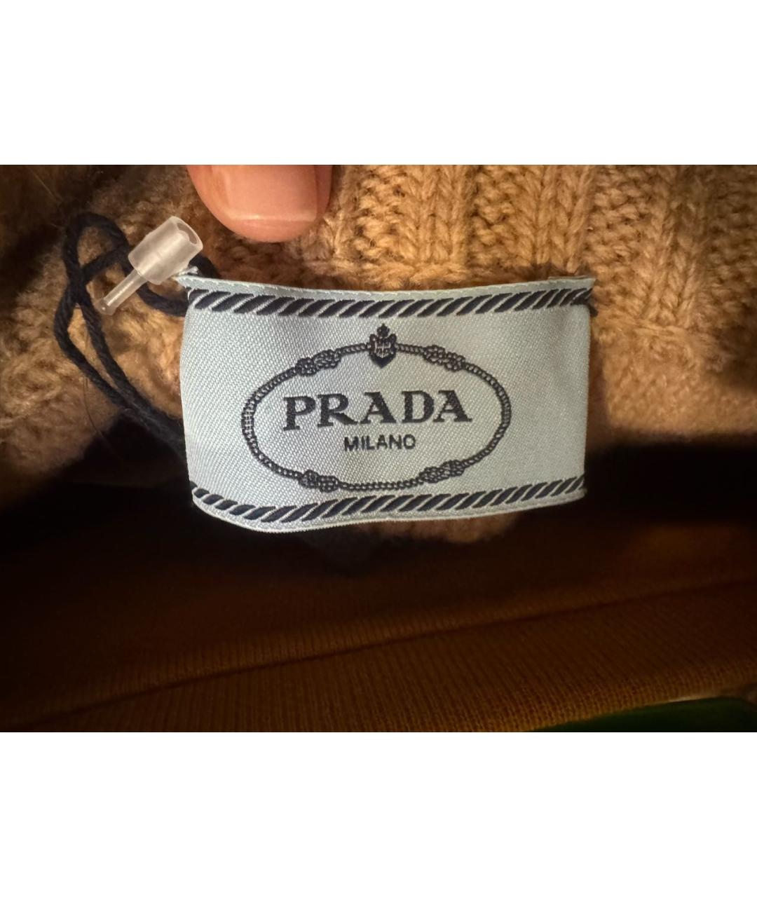 PRADA Бежевый шерстяной джемпер / свитер, фото 8