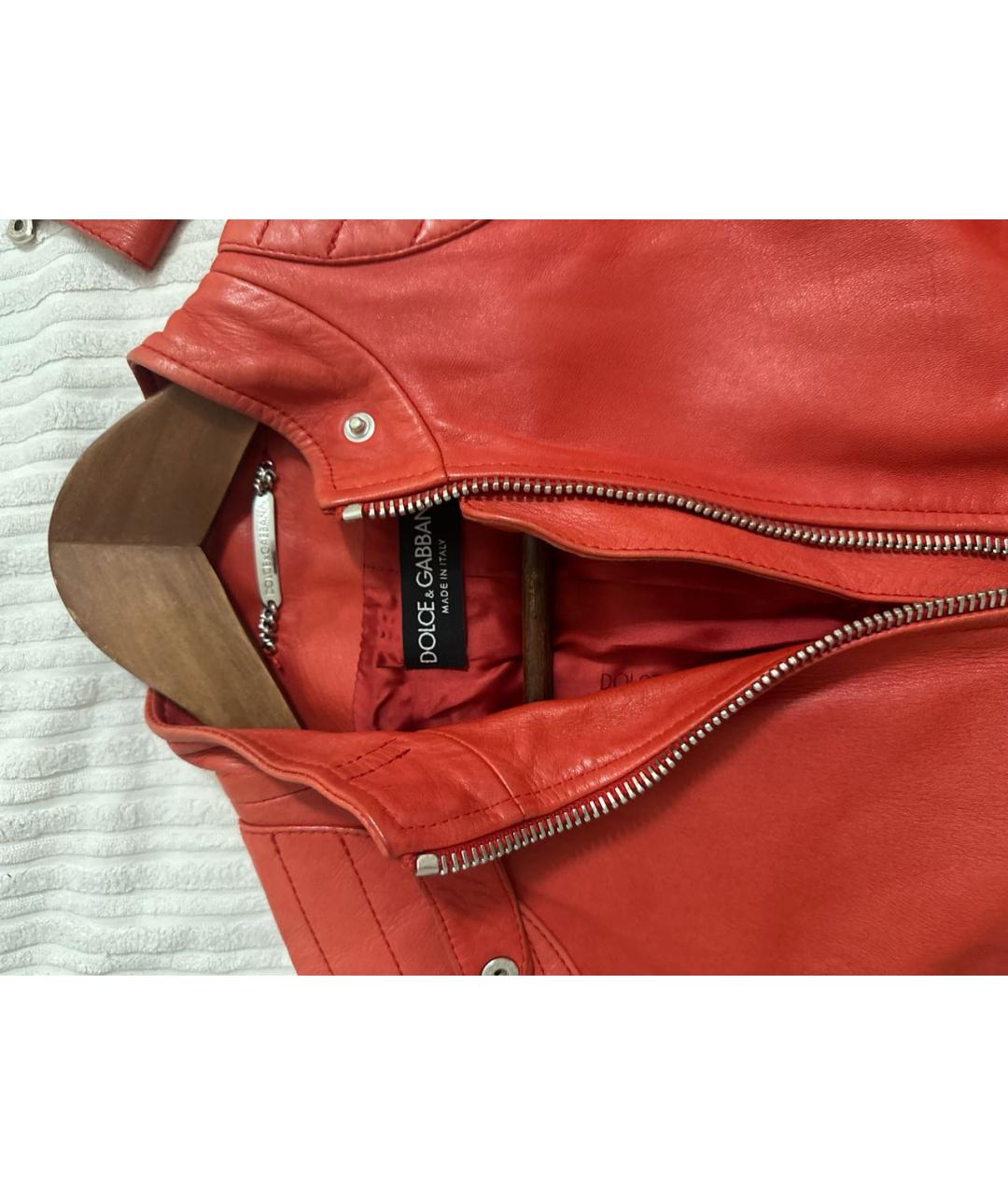 DOLCE&GABBANA Красная кожаная куртка, фото 3