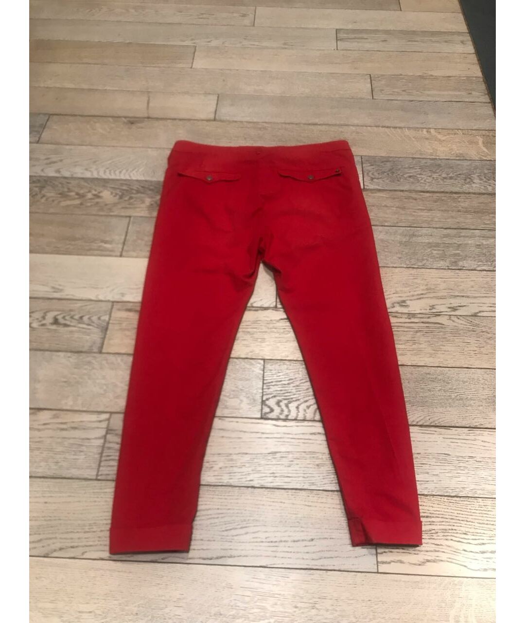 +PEOPLE Красные хлопко-эластановые брюки чинос, фото 4