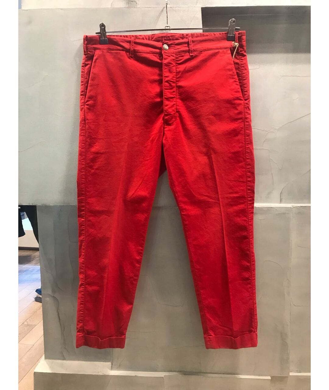 +PEOPLE Красные хлопко-эластановые брюки чинос, фото 9