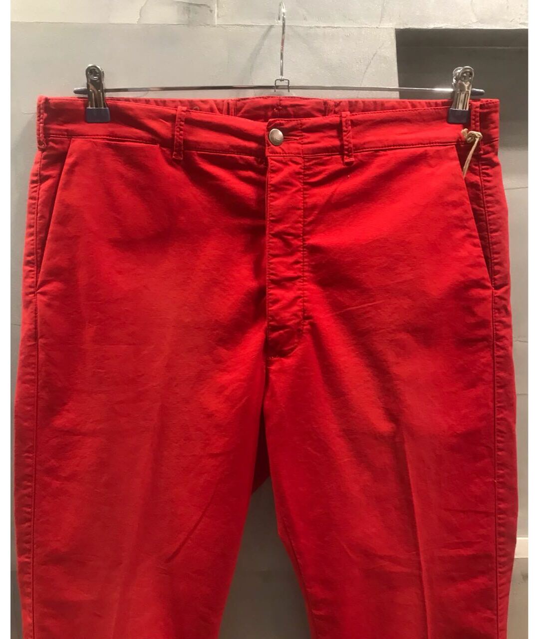 +PEOPLE Красные хлопко-эластановые брюки чинос, фото 2