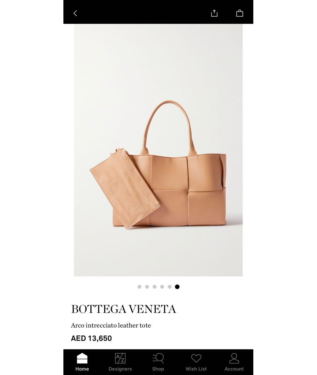 BOTTEGA VENETA Бежевая кожаная сумка тоут, фото 2