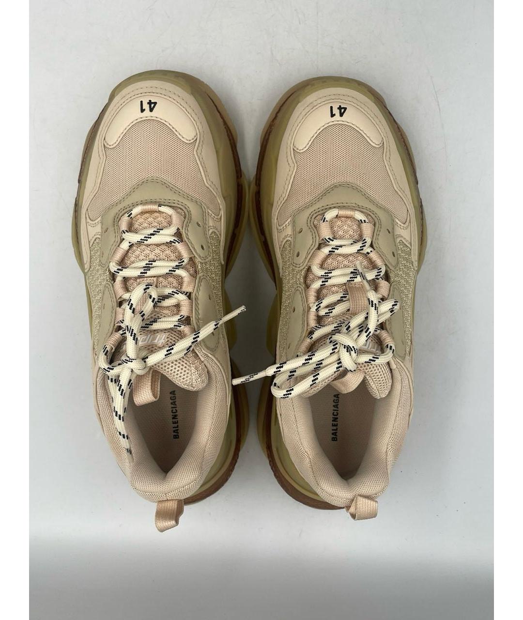 BALENCIAGA Бежевые текстильные кроссовки, фото 3