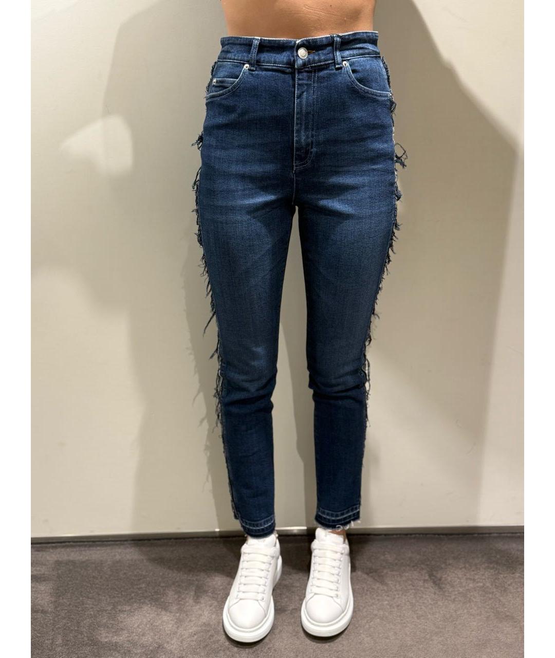 MCQ ALEXANDER MCQUEEN Синие хлопко-эластановые джинсы слим, фото 5