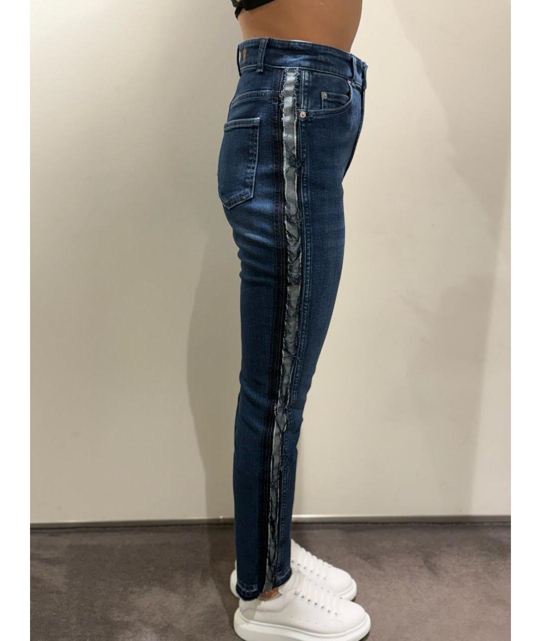 MCQ ALEXANDER MCQUEEN Синие хлопко-эластановые джинсы слим, фото 2