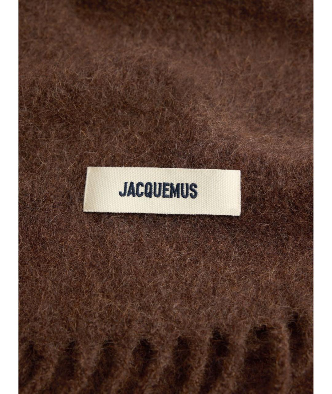 JACQUEMUS Коричневый шерстяной шарф, фото 3