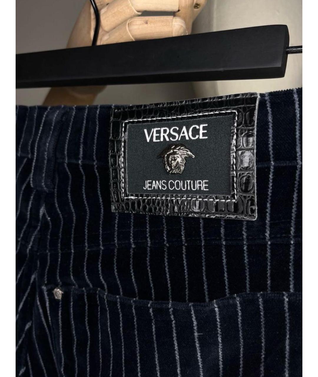 VERSACE Мульти бархатные брюки узкие, фото 3