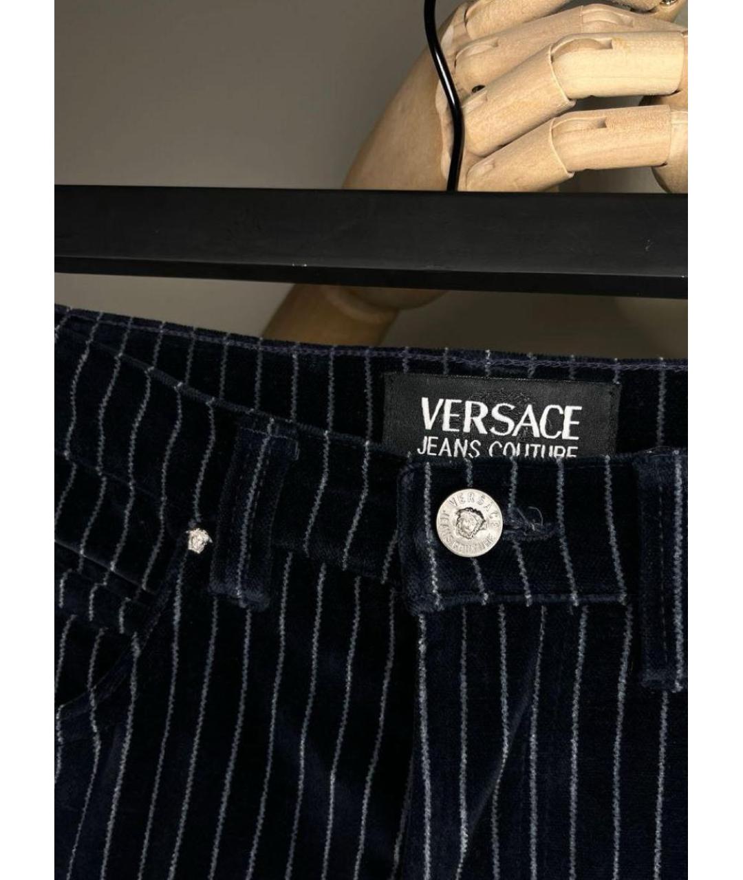 VERSACE Мульти бархатные брюки узкие, фото 5