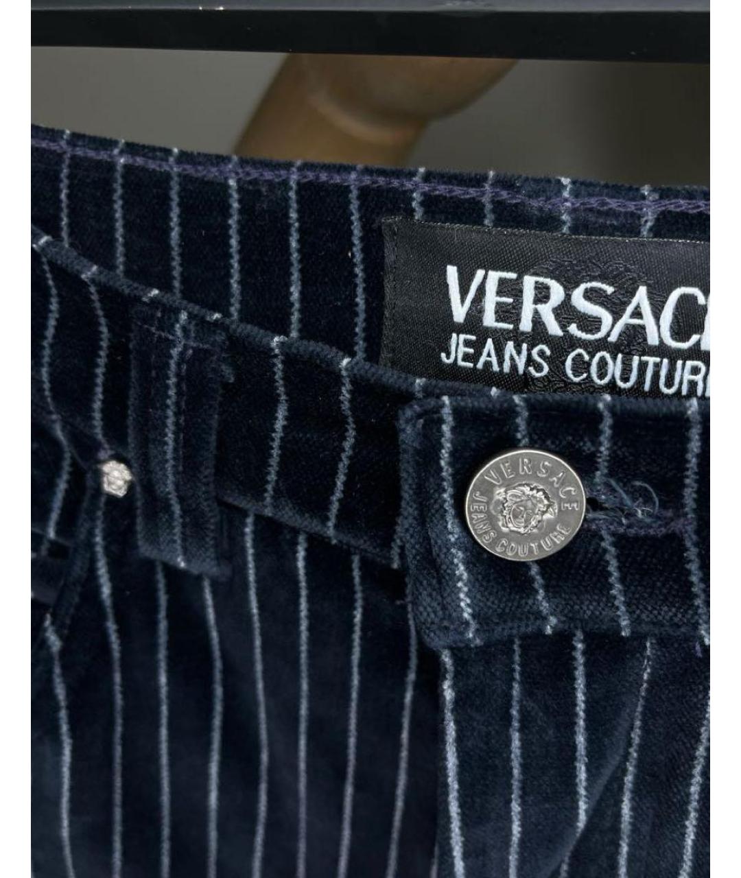 VERSACE Мульти бархатные брюки узкие, фото 4