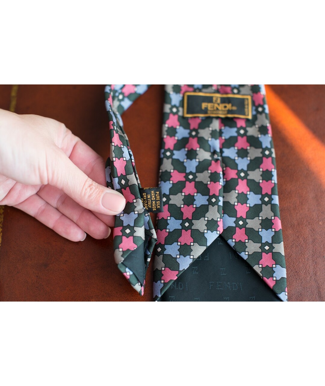 FENDI Мульти шелковый галстук, фото 3