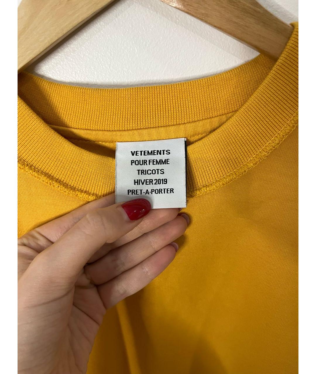 VETEMENTS Желтая футболка, фото 5