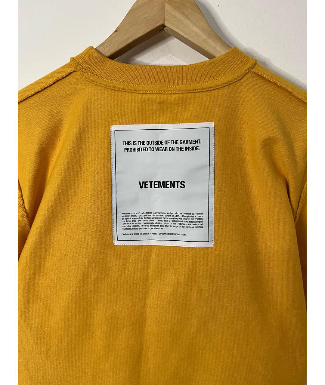 VETEMENTS Желтая футболка, фото 4