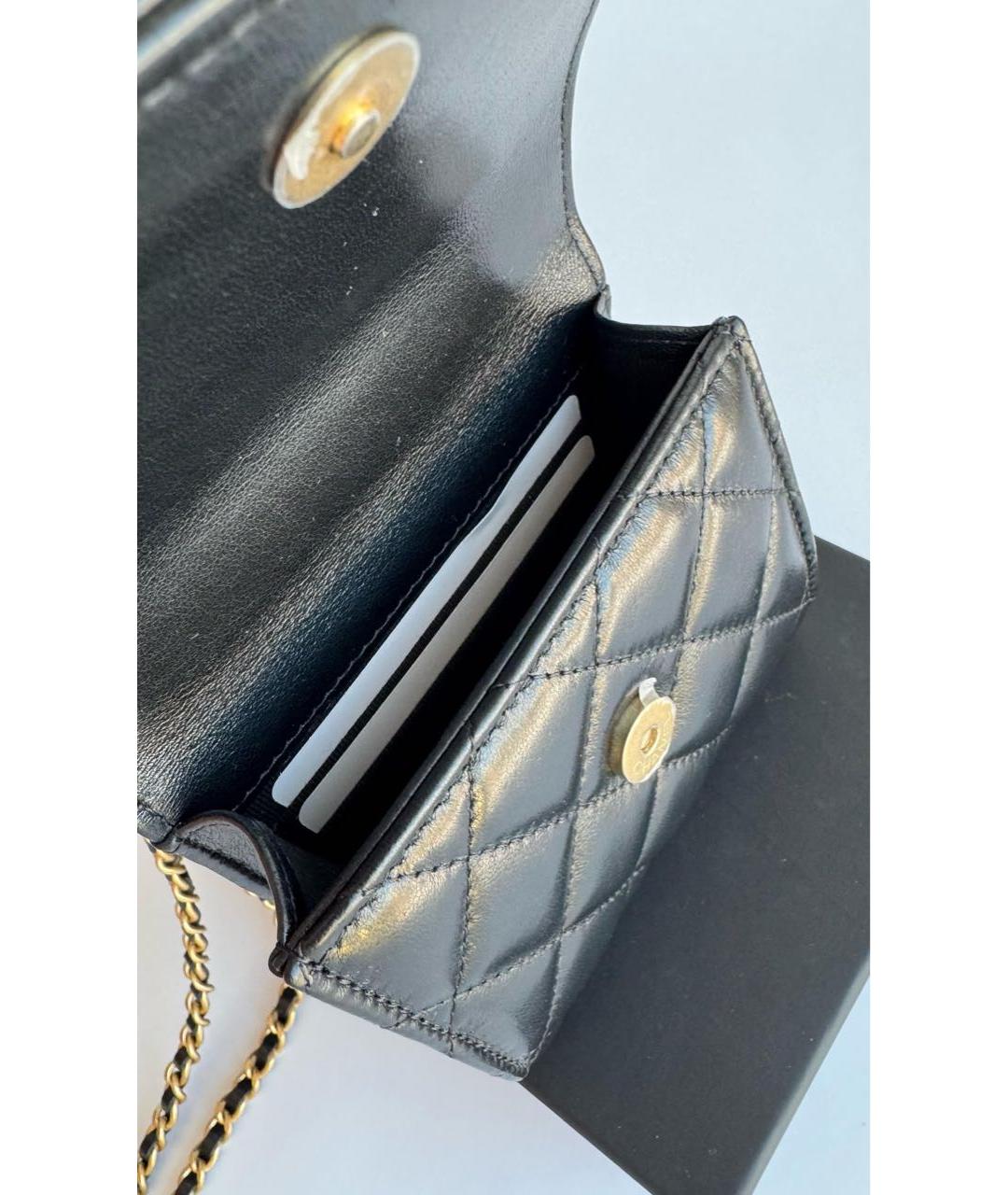 CHANEL Черная кожаная сумка через плечо, фото 4