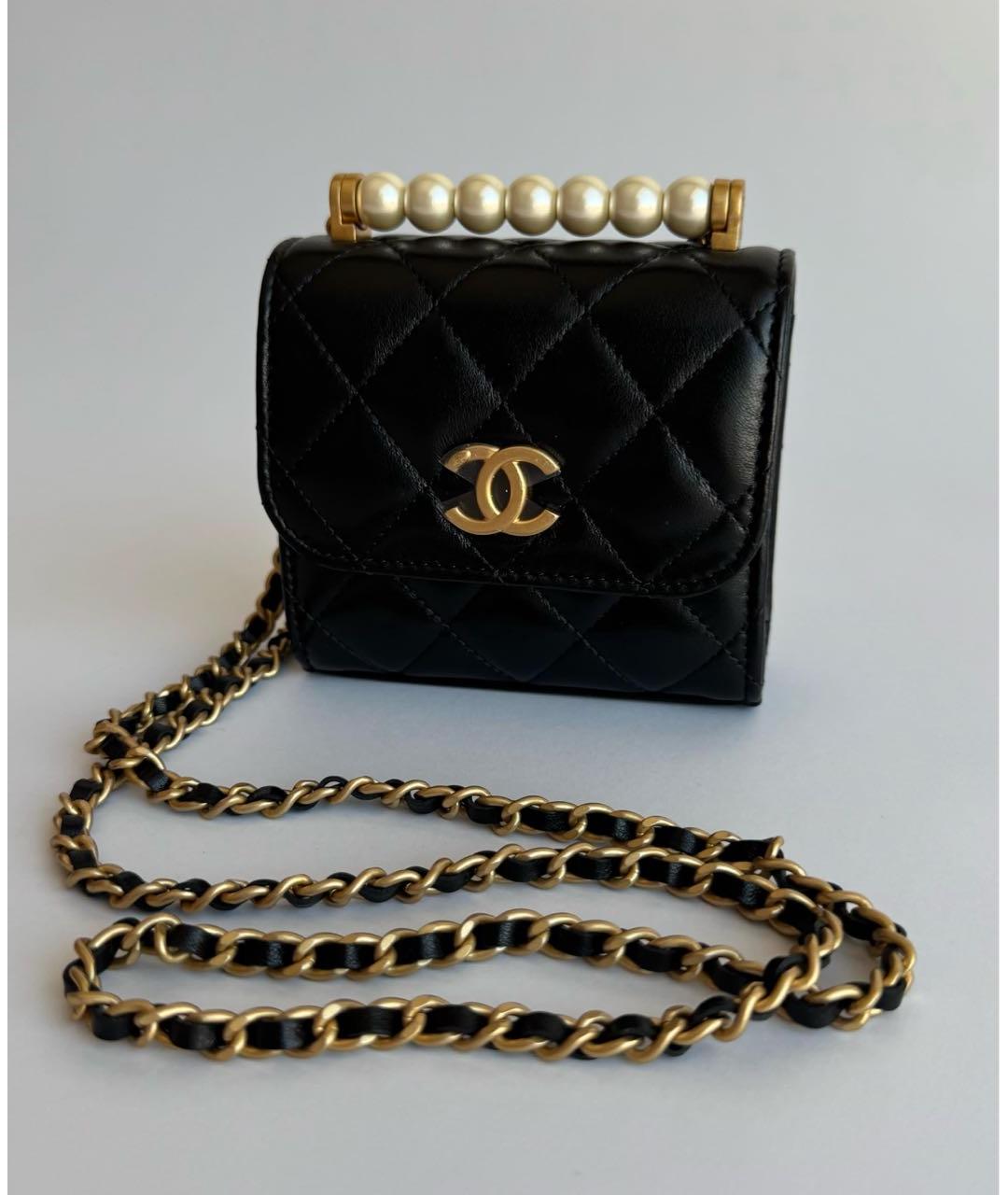 CHANEL Черная кожаная сумка через плечо, фото 3