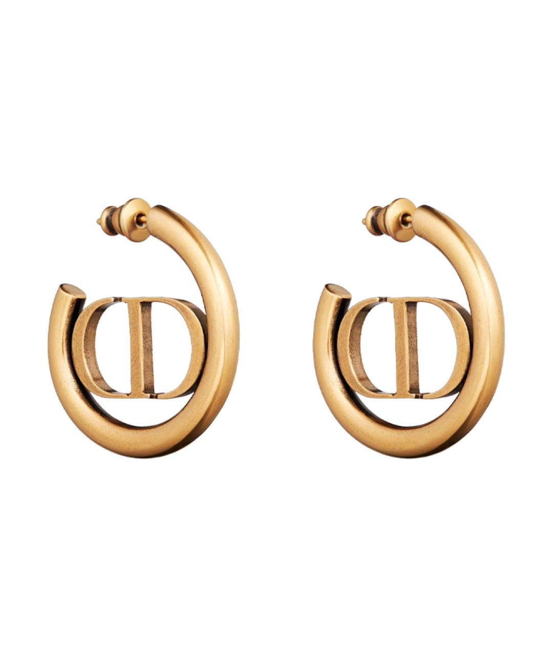 CHRISTIAN DIOR Золотые металлические серьги, фото 1