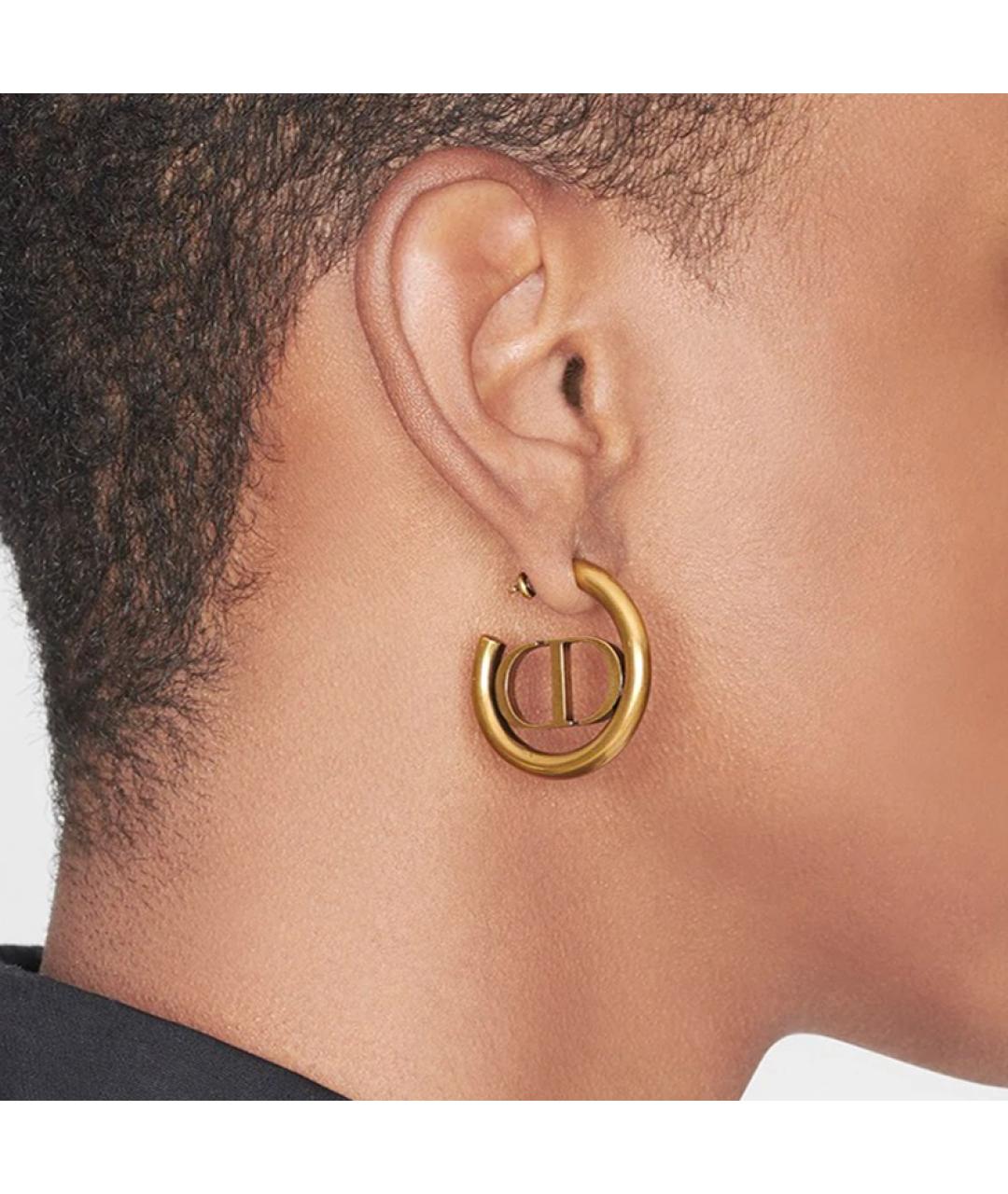 CHRISTIAN DIOR Золотые металлические серьги, фото 4