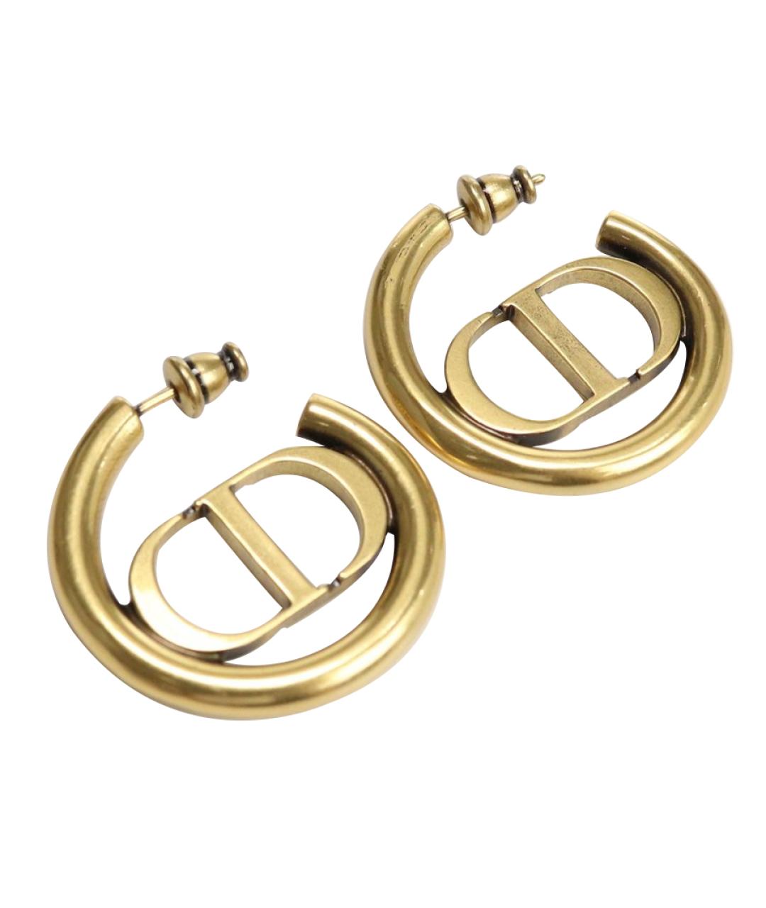 CHRISTIAN DIOR Золотые металлические серьги, фото 2