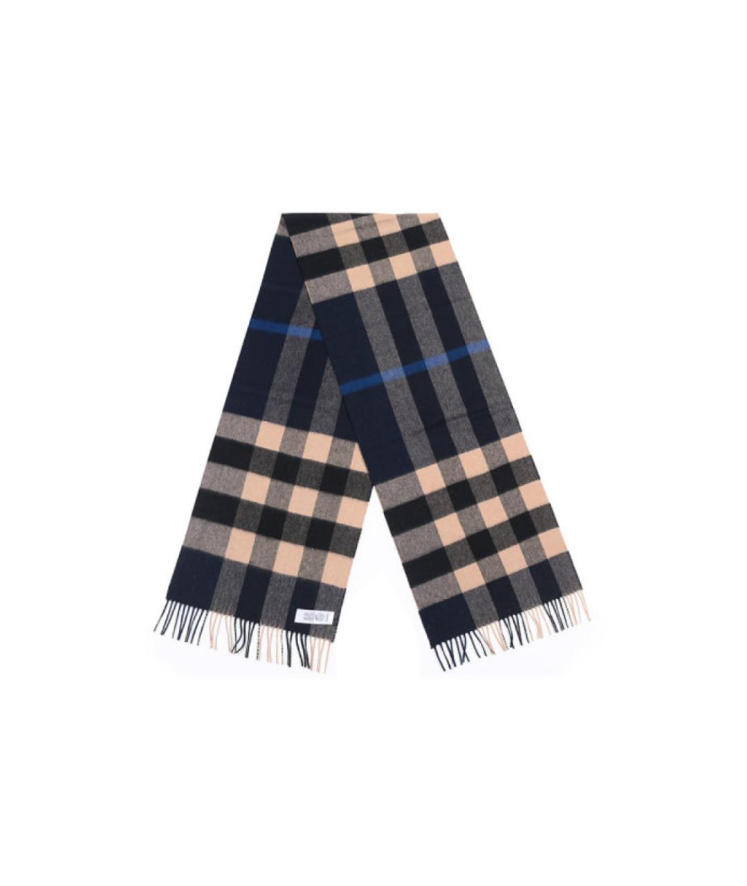 BURBERRY Темно-синий кашемировый шарф, фото 4