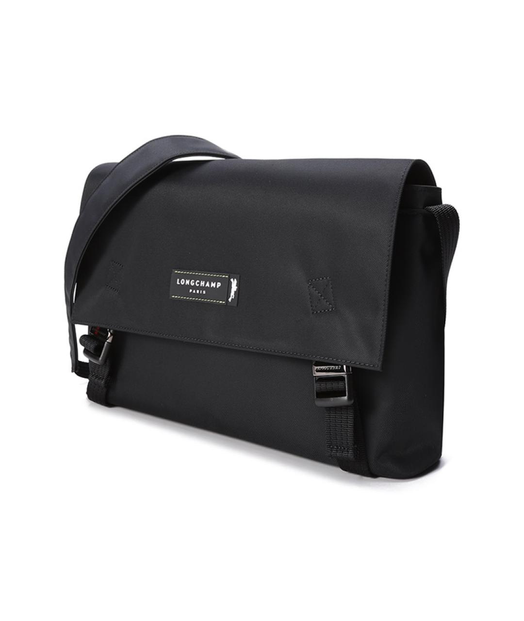 LONGCHAMP Черная сумка на плечо из канвы, фото 2