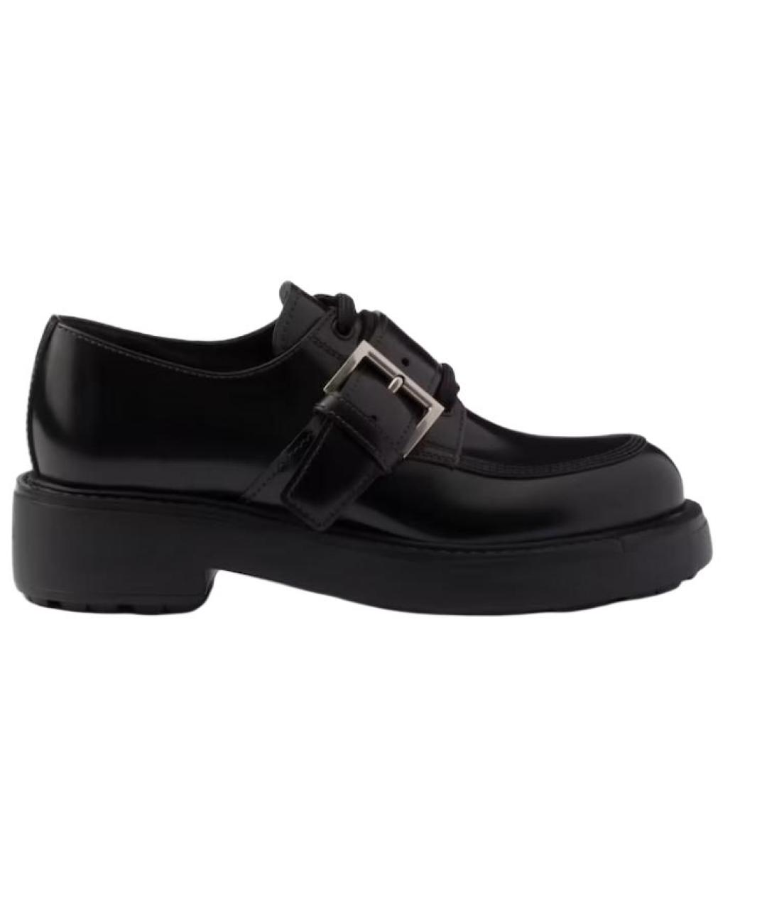 PRADA Черные кожаные лоферы, фото 1