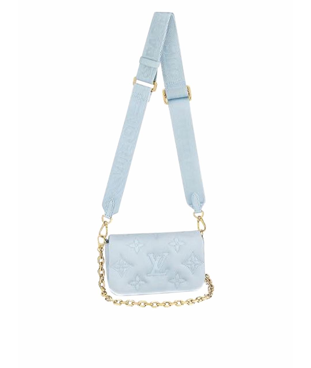 LOUIS VUITTON Голубая кожаная сумка через плечо, фото 1