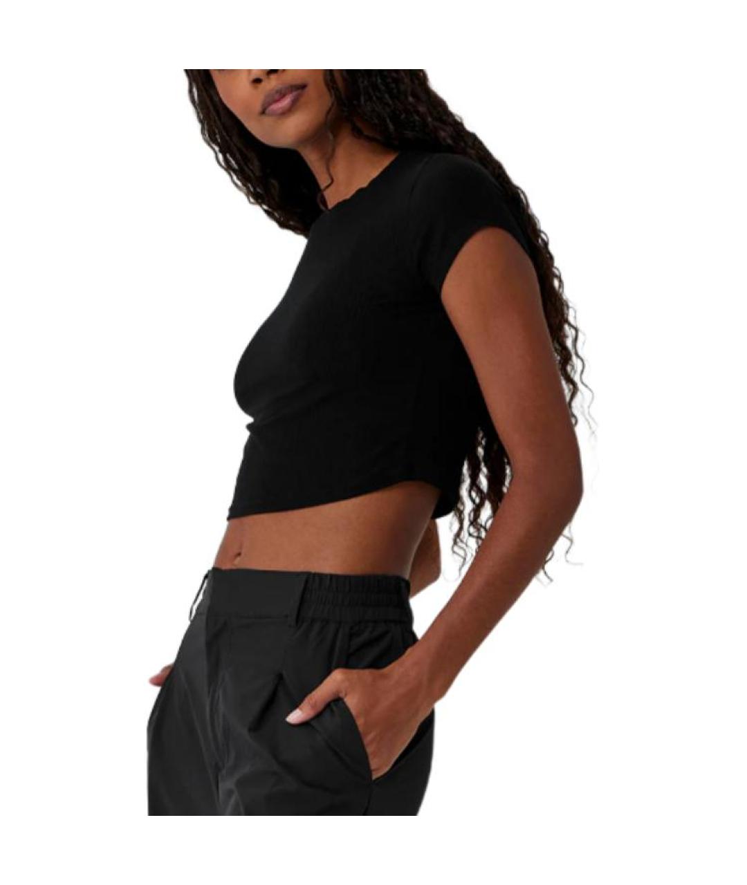 ALO YOGA Черная футболка, фото 3