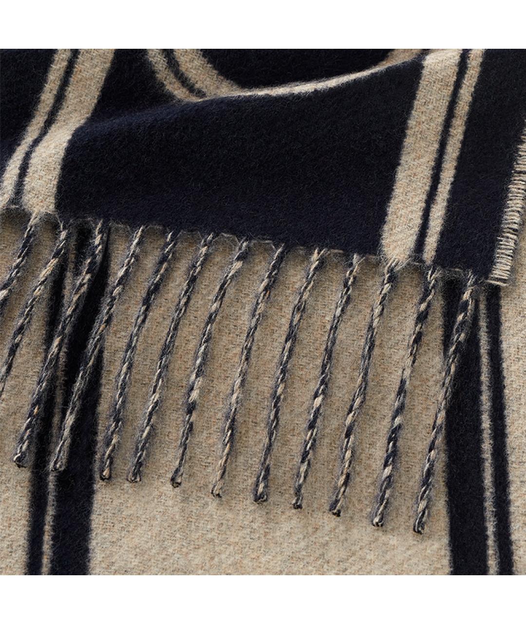 HERMES Черный кашемировый шарф, фото 2