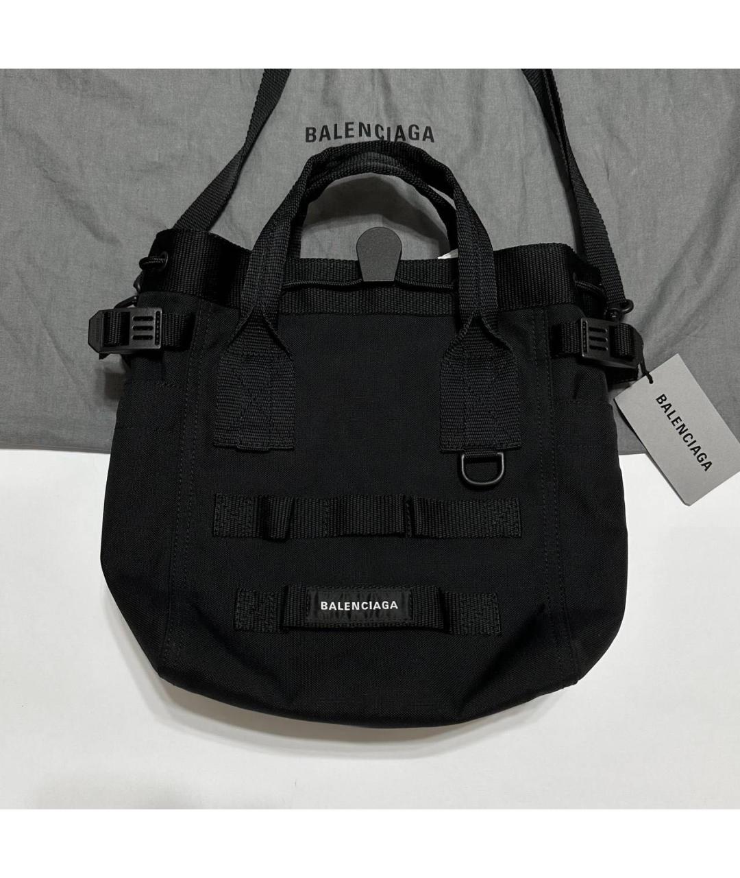 BALENCIAGA Черная хлопковая сумка на плечо, фото 2