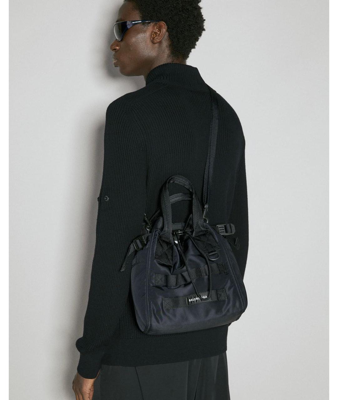 BALENCIAGA Черная хлопковая сумка на плечо, фото 8
