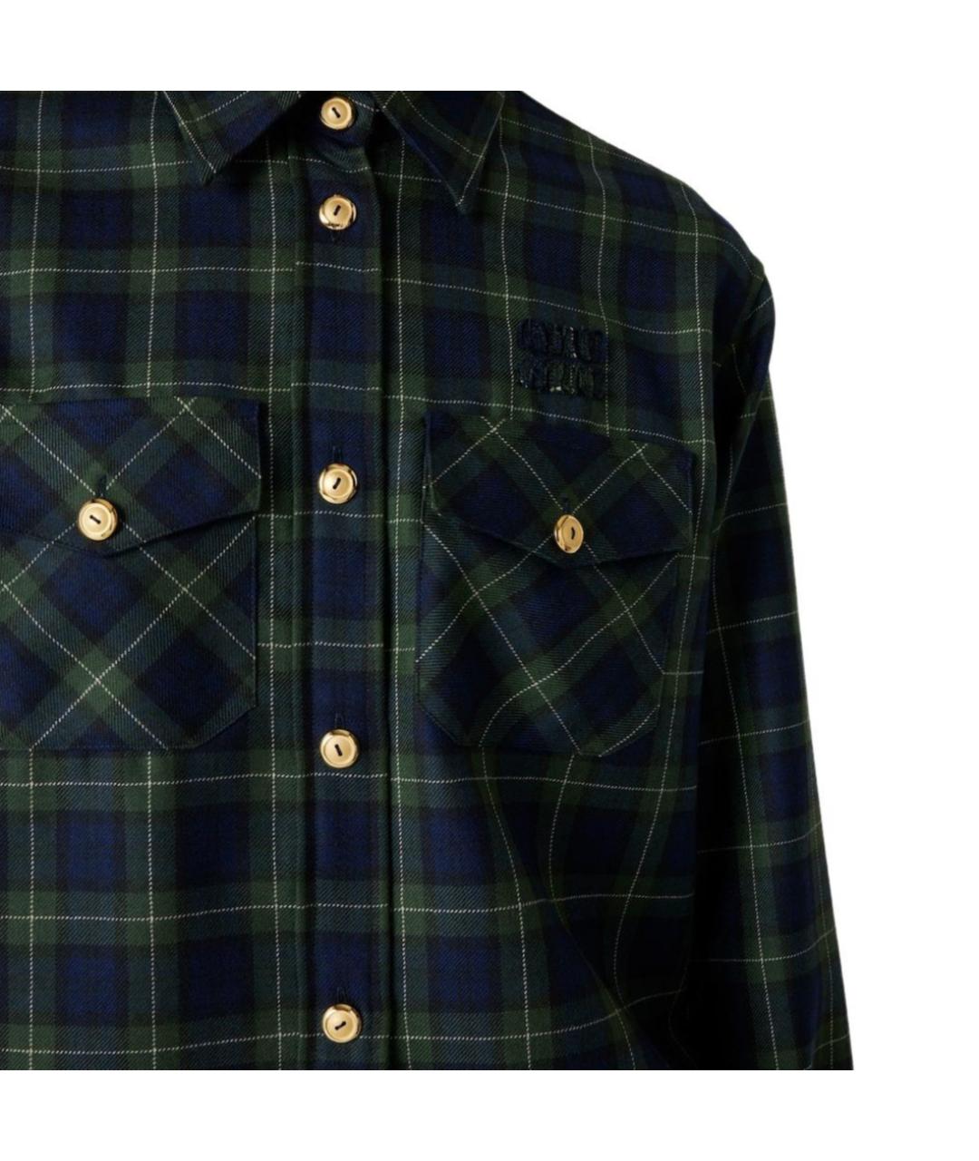 MIU MIU Зеленая хлопковая рубашка, фото 5