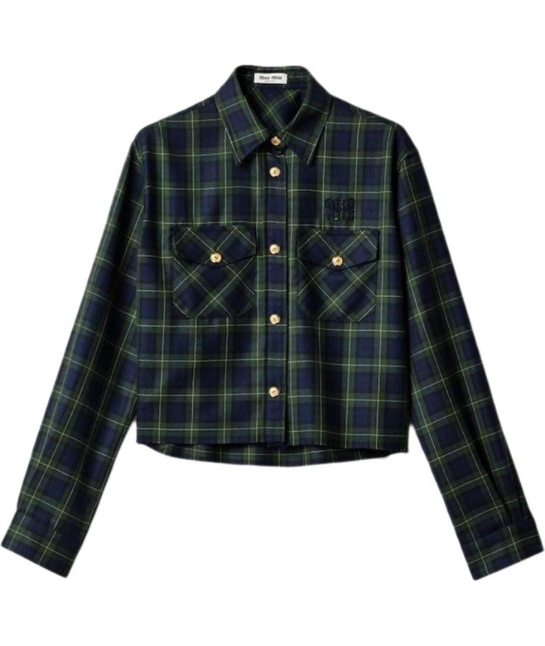 MIU MIU Зеленая хлопковая рубашка, фото 1