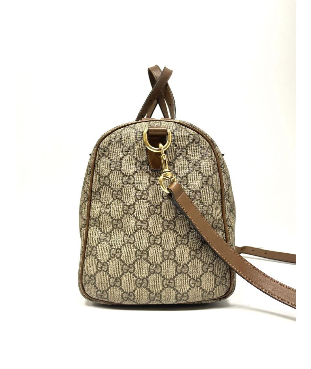 GUCCI Бежевая кожаная дорожная/спортивная сумка, фото 4