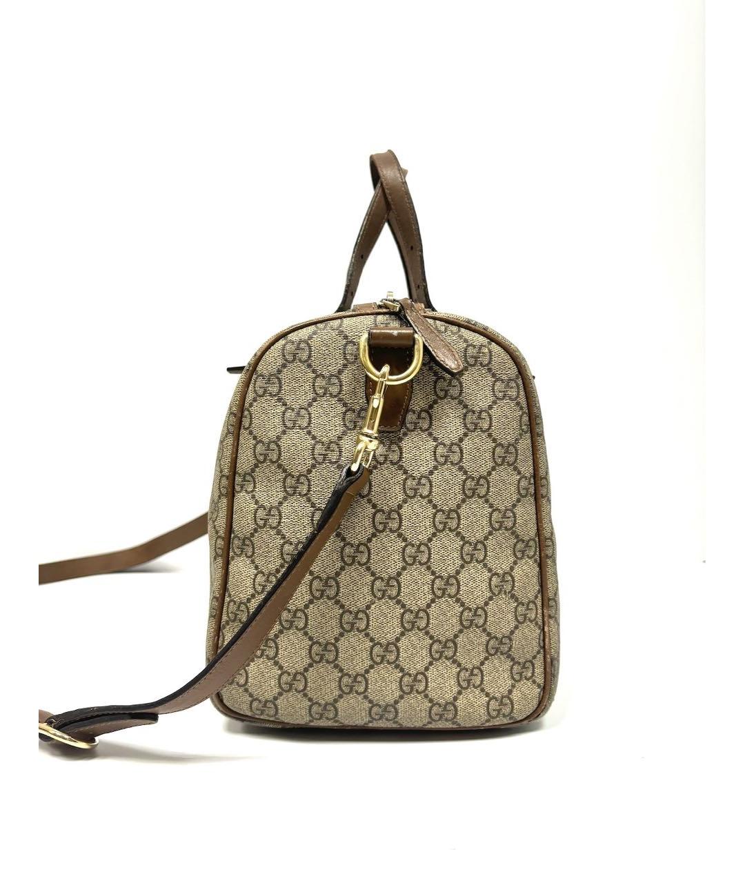 GUCCI Бежевая кожаная дорожная/спортивная сумка, фото 3