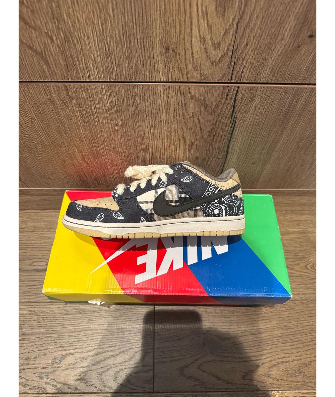 NIKE Бежевые кожаные низкие кроссовки / кеды, фото 5