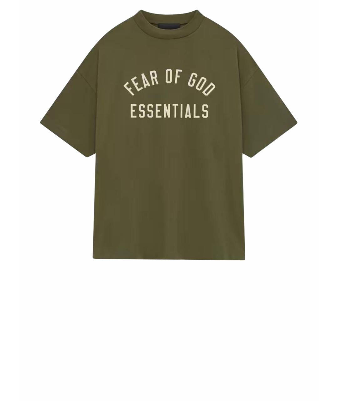 FEAR OF GOD ESSENTIALS Хаки футболка, фото 1