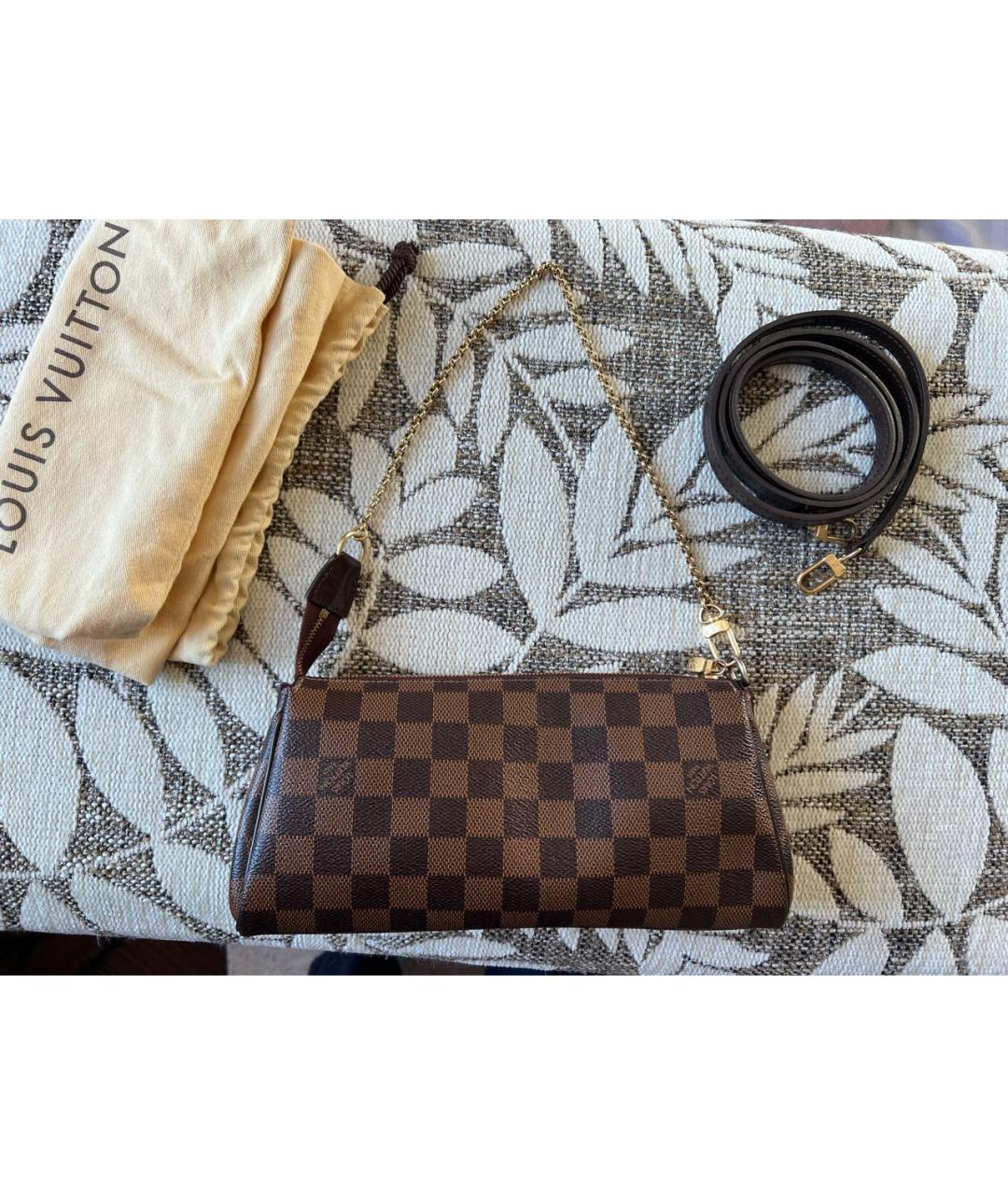 LOUIS VUITTON Коричневая кожаная сумка через плечо, фото 3