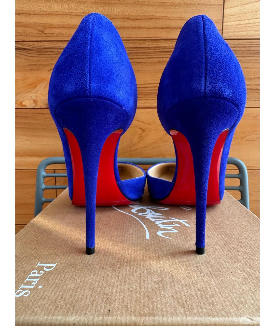 CHRISTIAN LOUBOUTIN Синие замшевые туфли, фото 2