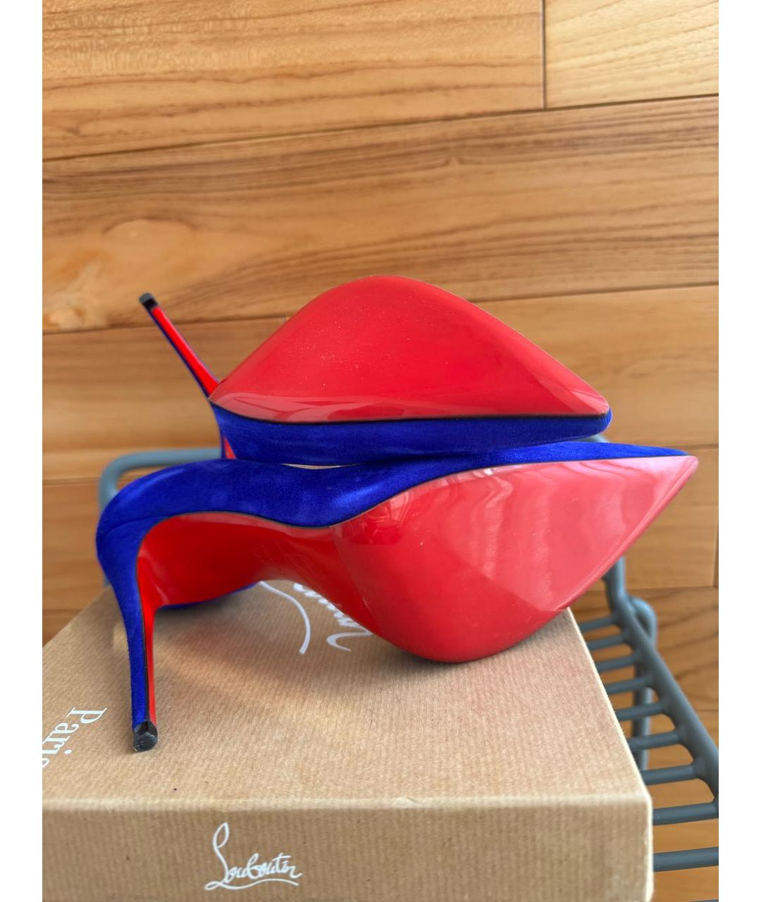 CHRISTIAN LOUBOUTIN Синие замшевые туфли, фото 7