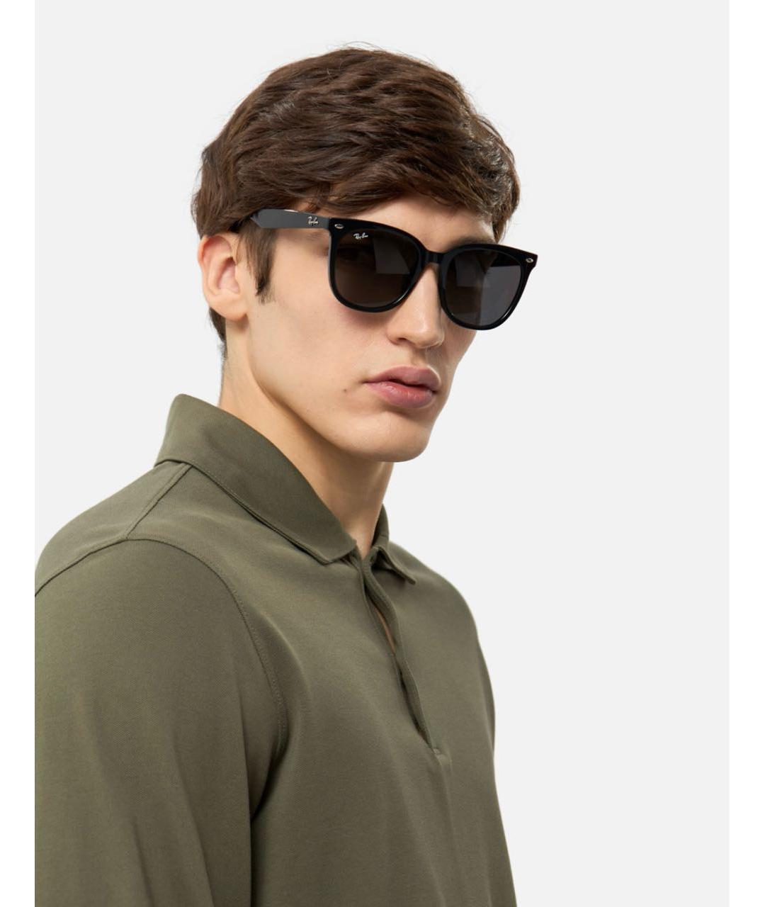 RAY BAN Черные пластиковые солнцезащитные очки, фото 6