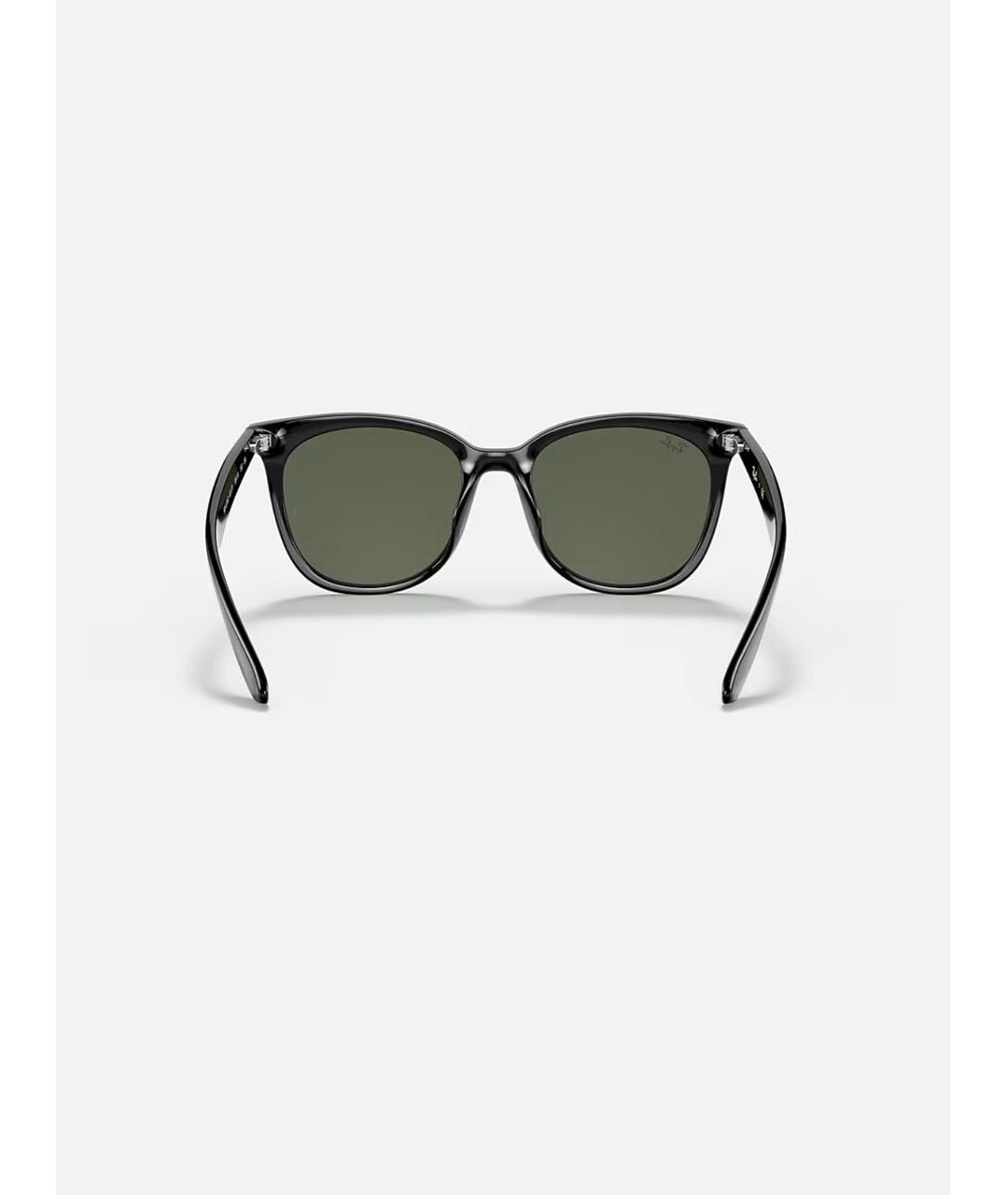 RAY BAN Черные пластиковые солнцезащитные очки, фото 4