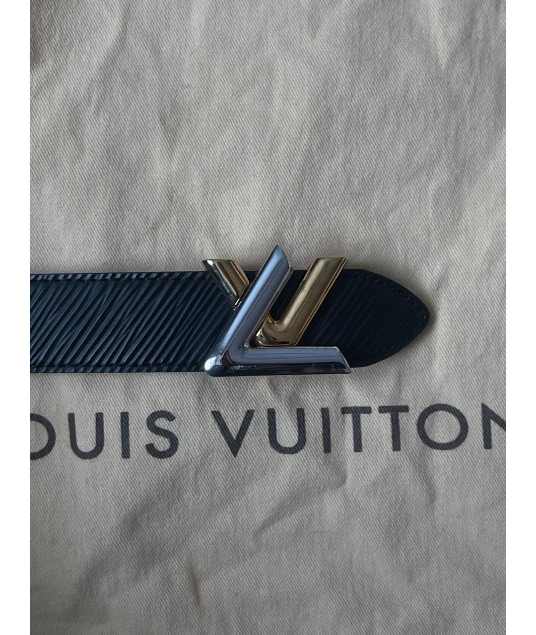 LOUIS VUITTON Черный кожаный ремень, фото 2