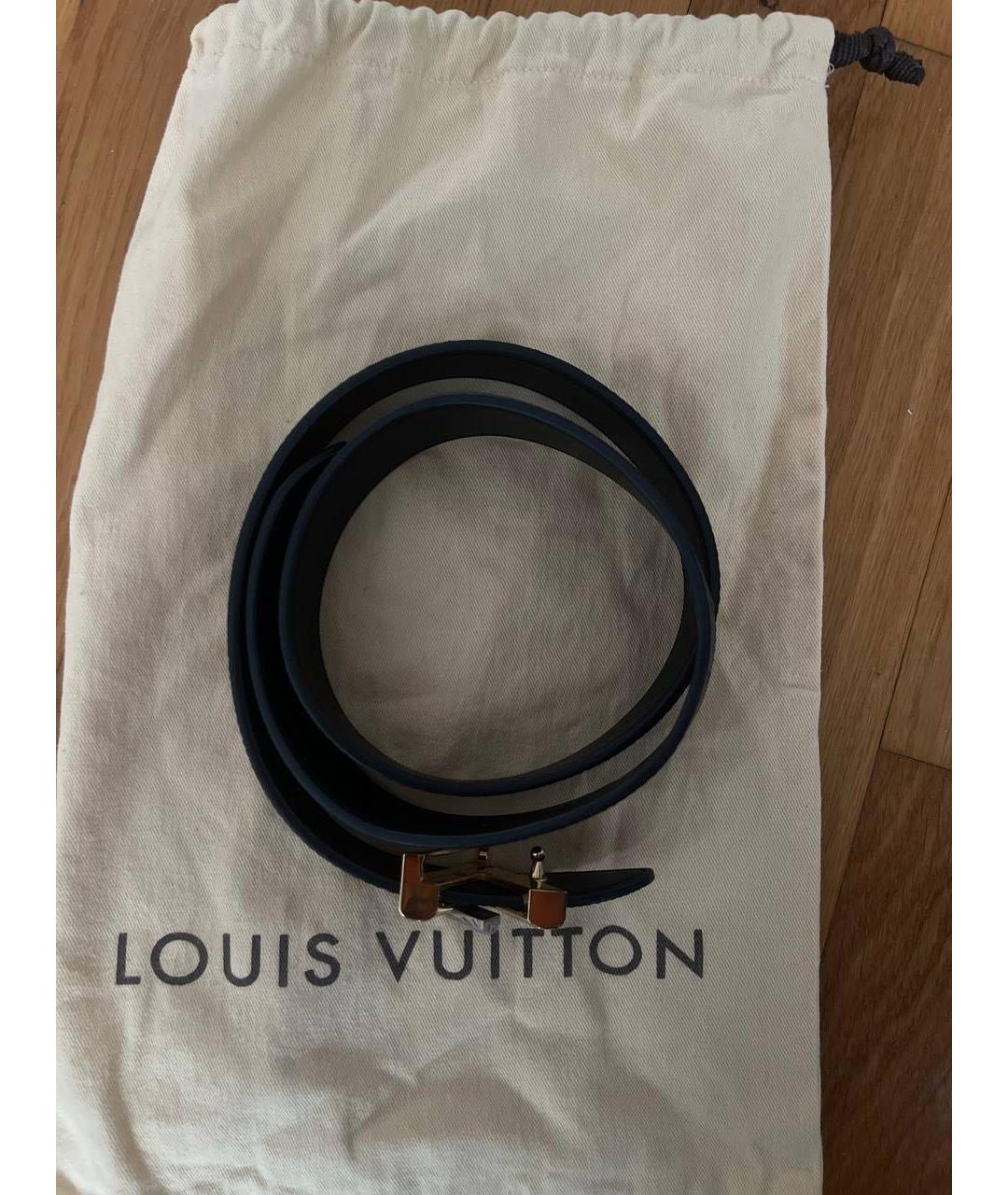 LOUIS VUITTON Черный кожаный ремень, фото 4
