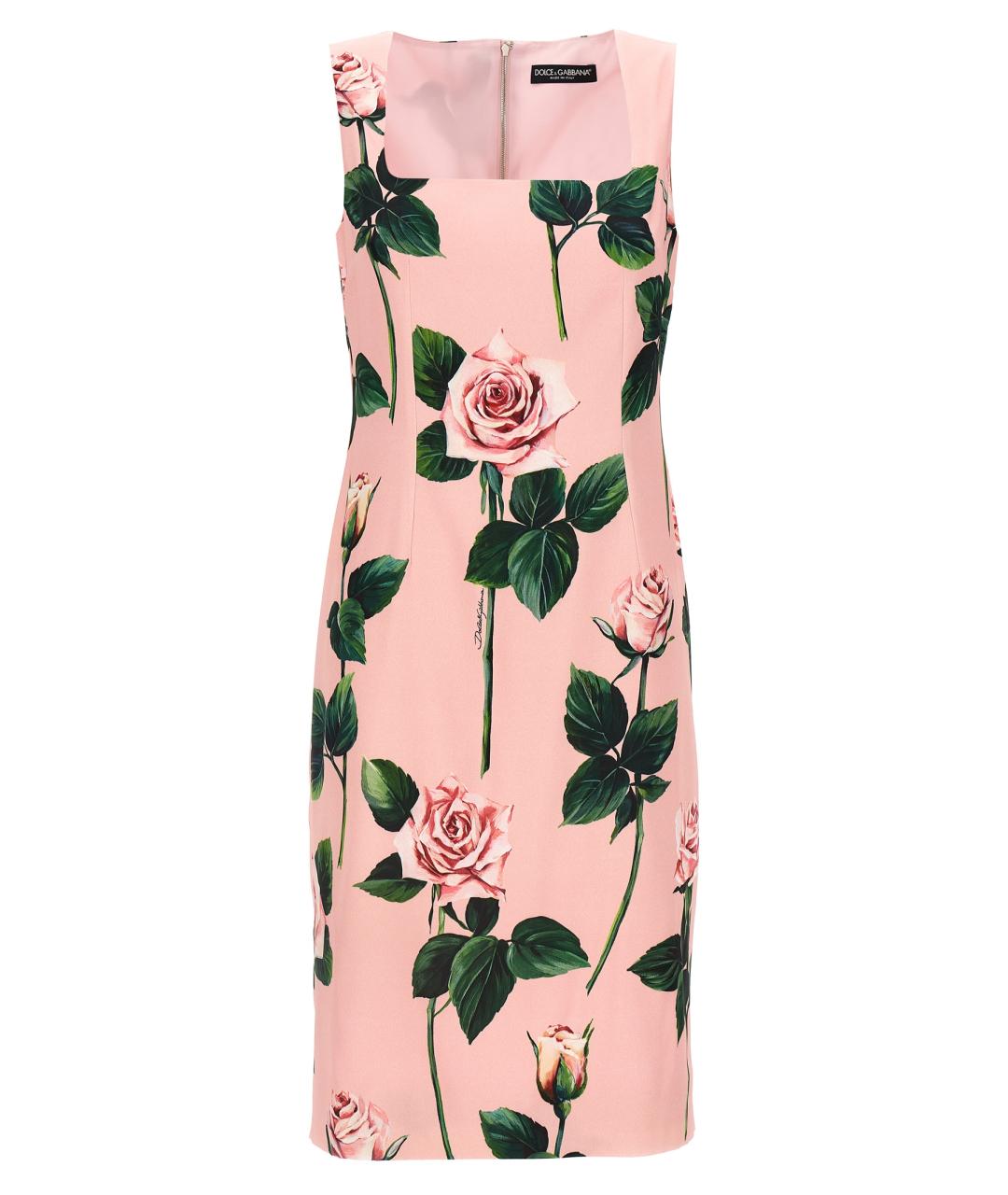 DOLCE&GABBANA Розовое вискозное коктейльное платье, фото 1