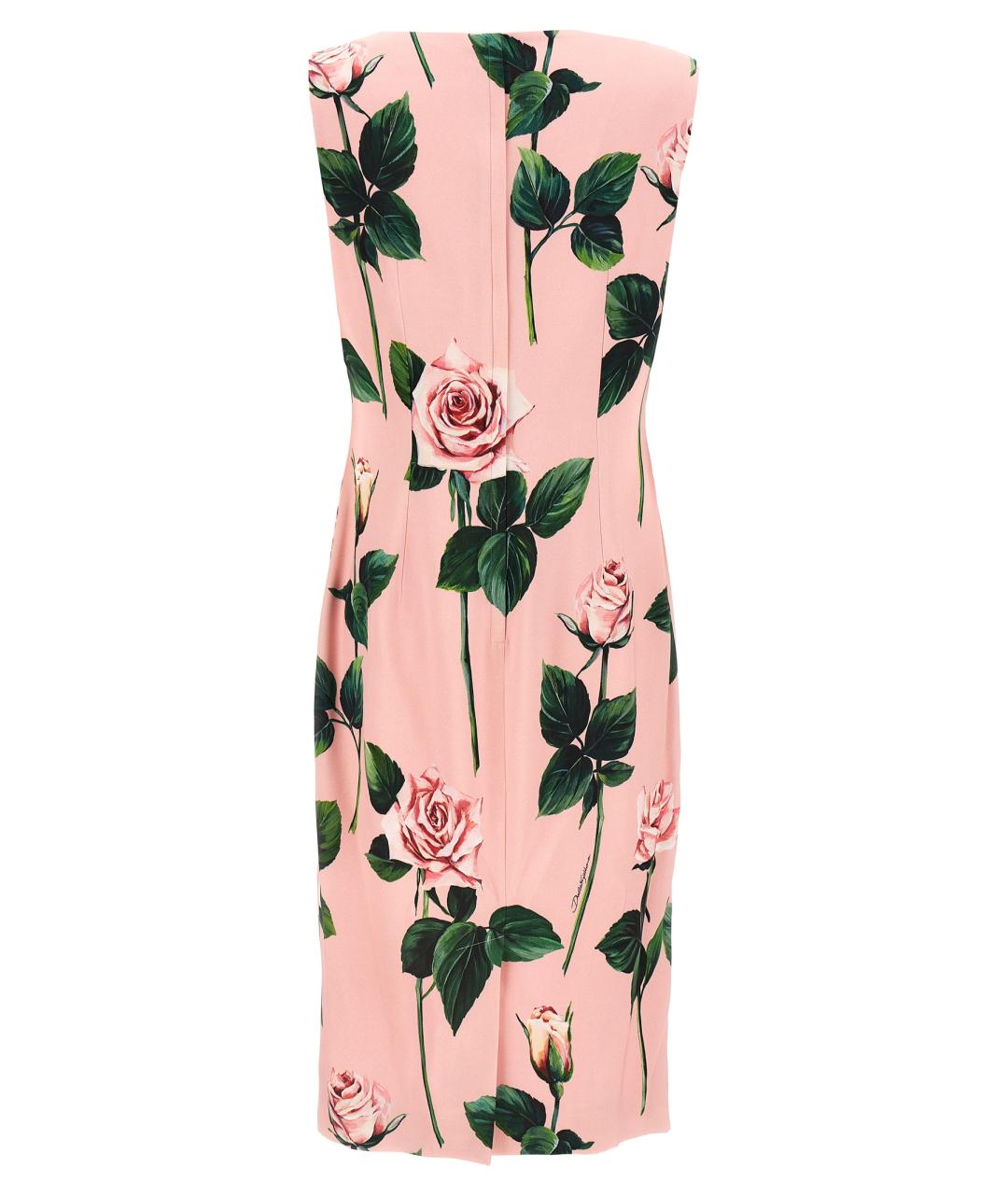 DOLCE&GABBANA Розовое вискозное коктейльное платье, фото 2